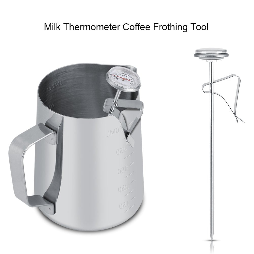 Termómetro de Acero Inoxidable para Espumar Leche y Café Ideal en Bebidas Lácteas y Chocolate Caliente