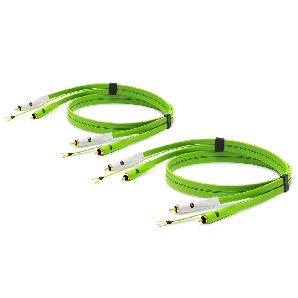NEO+ by Oyaide d+ RCA Tocadiscos DUO (clase B) Cable de audio duradero para DJ's, músicos y productores, 2 x 1 metro Compatible con todos los dispositivos de entrada RCA