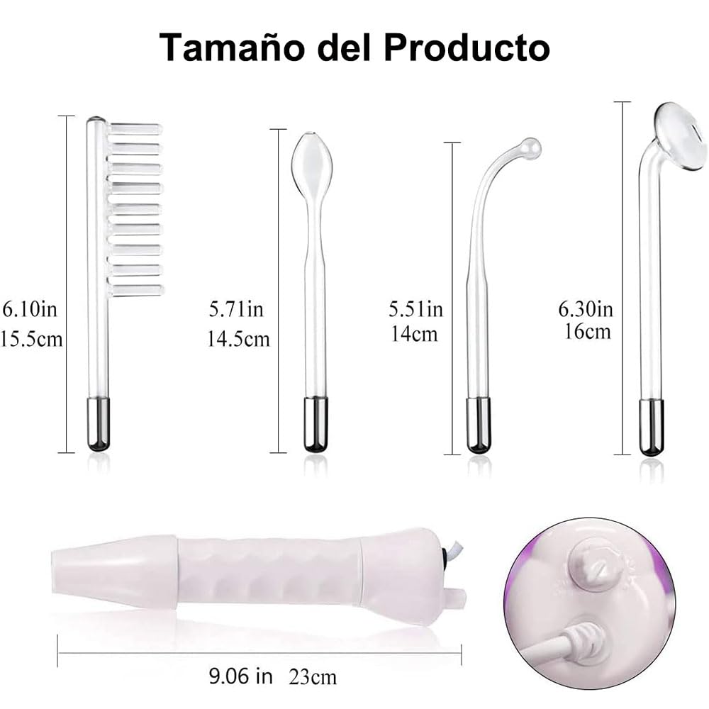 Radiofrecuencia Facial Alta Frecuencia Portable con Electrodos y Herramientas para Eliminar Acné