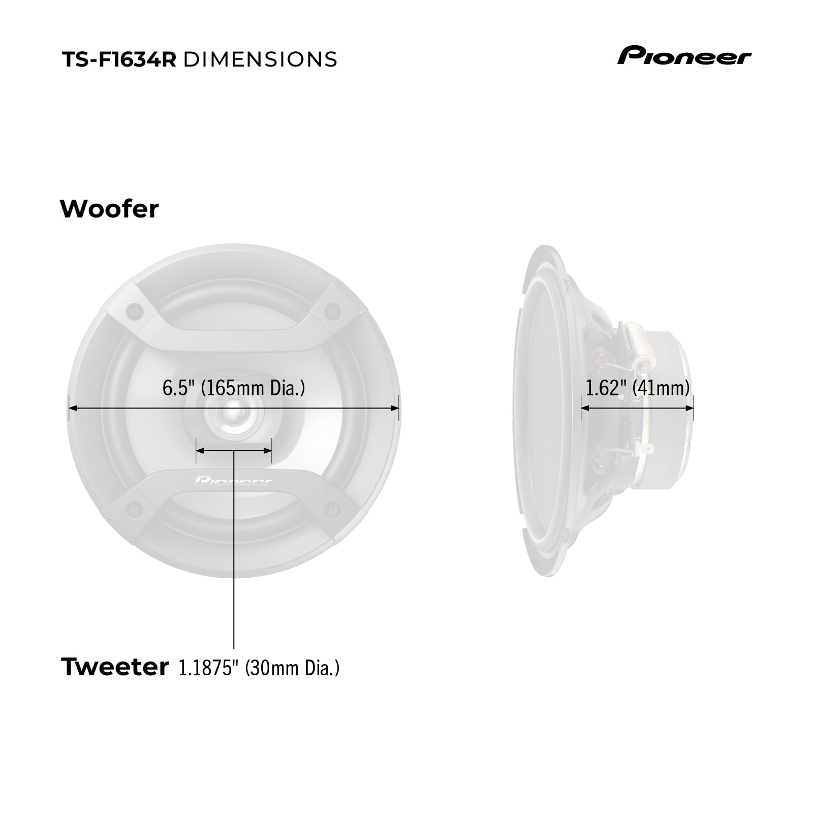 Altavoces 2 Vías Pioneer 200W 6,5 Pulgadas