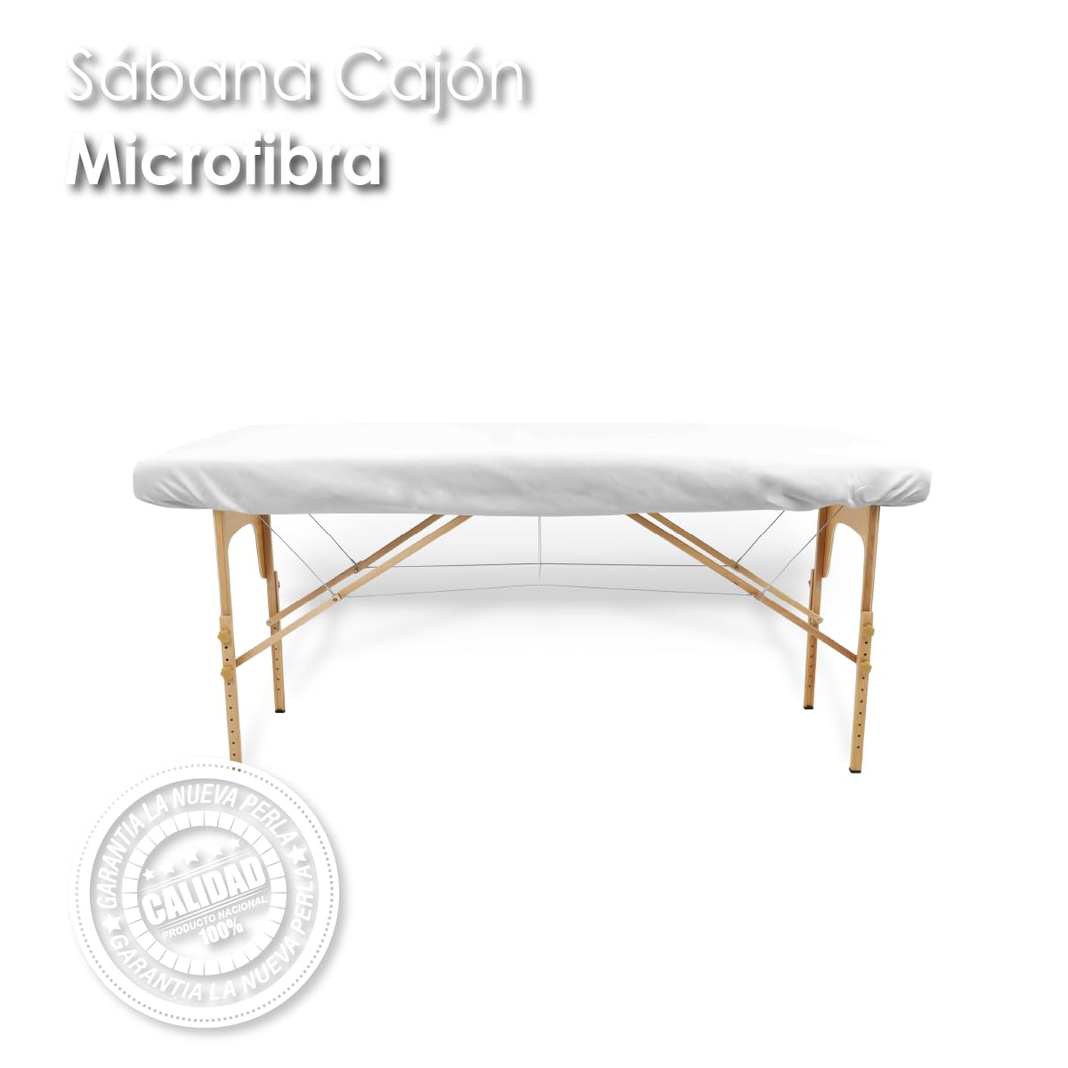 La Nueva Perla Juego Sabana Camilla Masaje Spa Exploracion Microfibra Color (Blanco, 1 Juego (2 Piezas))