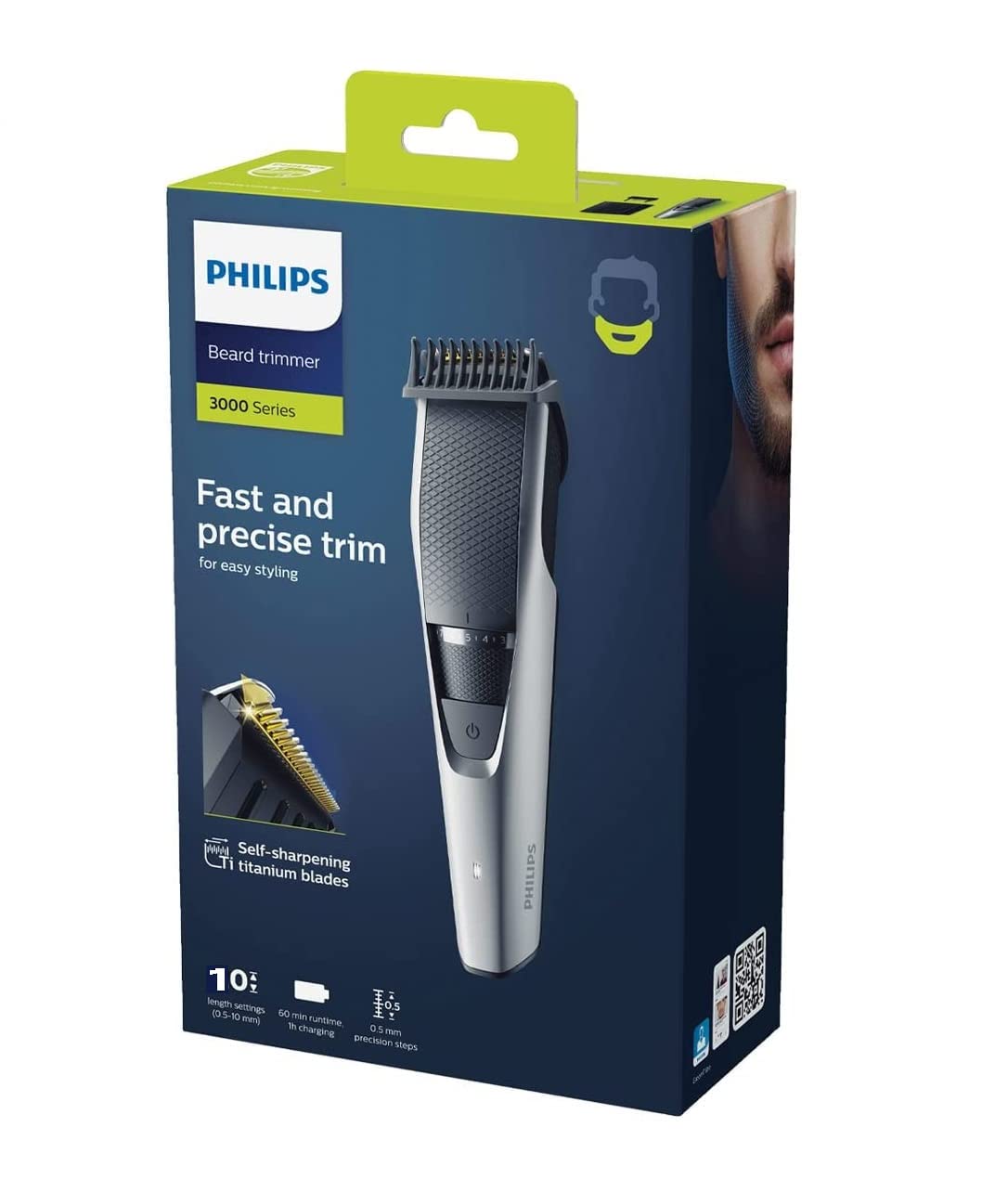 Cortadora de Pelo Philips Series 3000 BEARDTRIMMER 3.2 cm 10 h