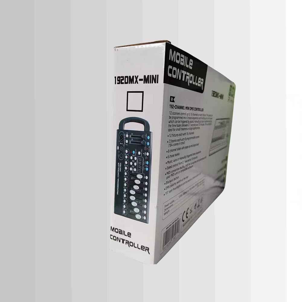 Consola Dmx, driver universal DMX-512 192 DMX 512 Stage DJ driver de luz 240 escenas diferentes, consola Dmx512, aplicable a cable DMX de 3 pines para DJs, bandas, bares, clubes, fiestas familiares,