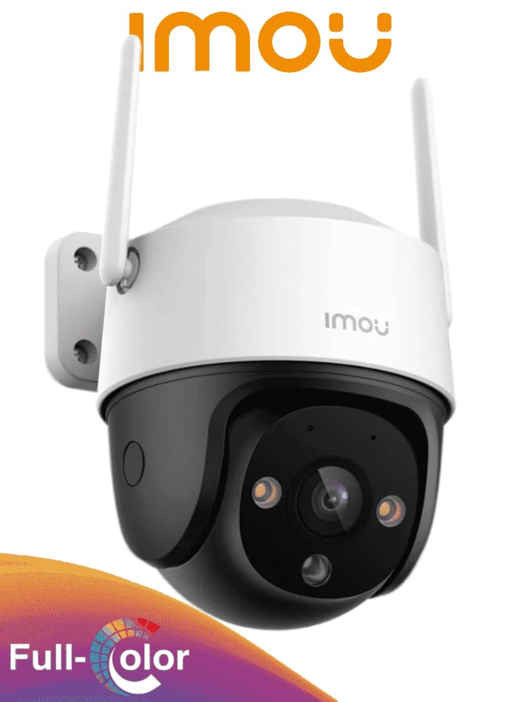 Imou Cámara IP PT de 3MP con WiFi Ofrece Full Color, Audio bidireccional, 30m, micrófono y Altavoz, disuasión Activa Sirena 110dB, autotracking, Ranura MicroSD e IP66.