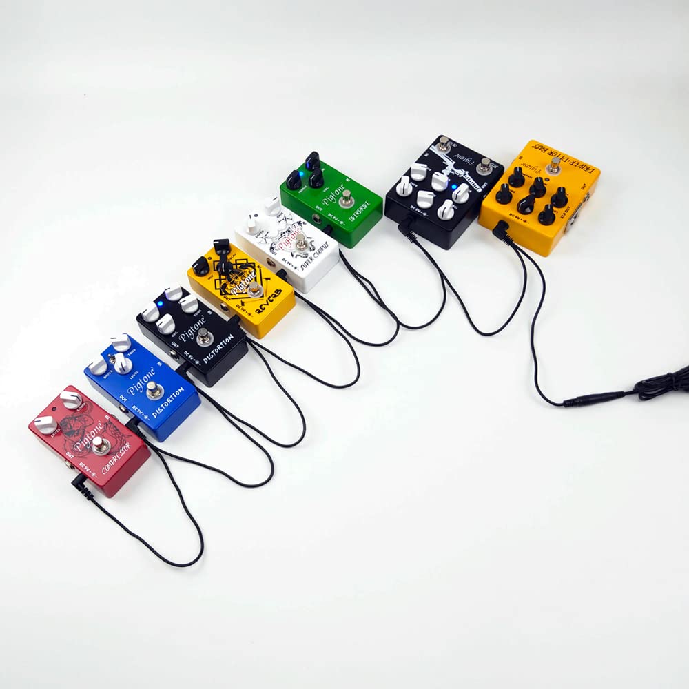 Cable Daisy Chain Pigtone Negro con Efecto de Guitarra para Pedal de 1 a 8 Vías
