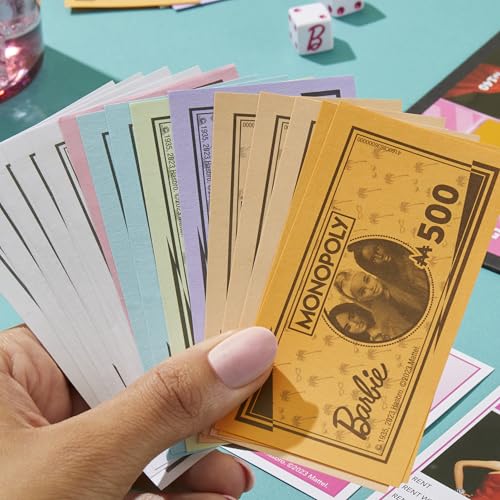 Juego de Mesa Monopoly Hasbro Gaming Rosa Barbie con Tokens de Zinc para Toda la Familia