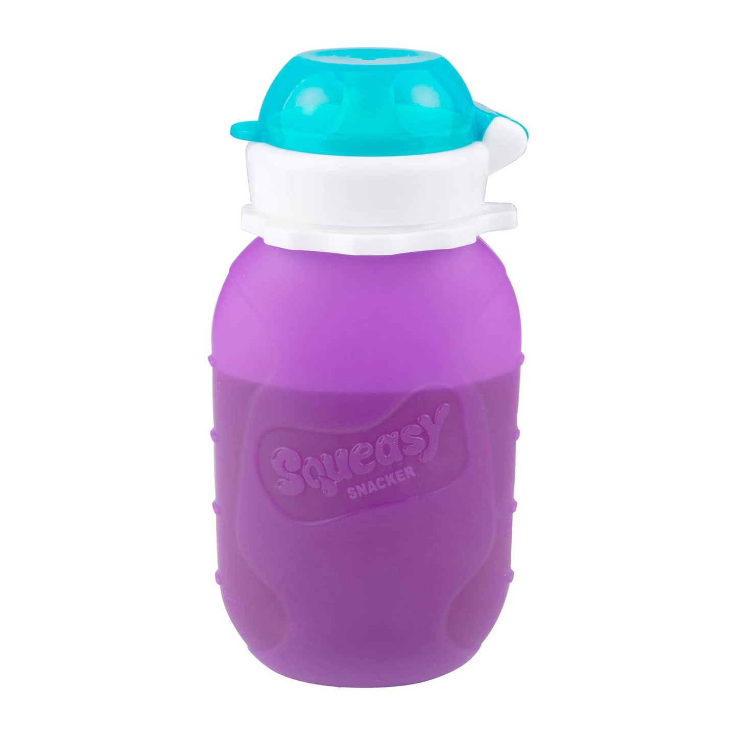 Reusable Baby Food Pouch + Squeeze Portable Refillable Baby Food Container Storage + Great for Smoothies and Snacks + 100% Food Grade Silicone - Squeasy Snacker - Featuring No-Spill Insert