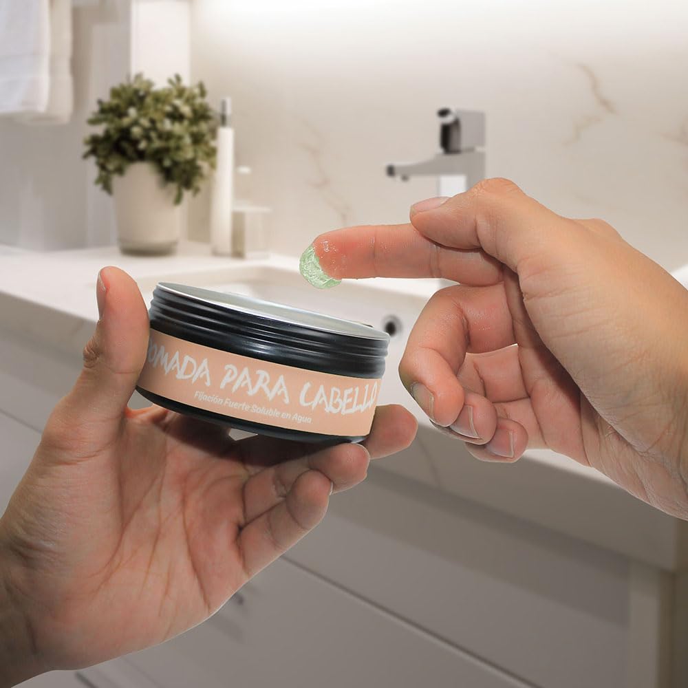 Linahealth | Cera Pomada para Cabello de Fijación Fuerte, Soluble en Agua y Aroma a Sándalo