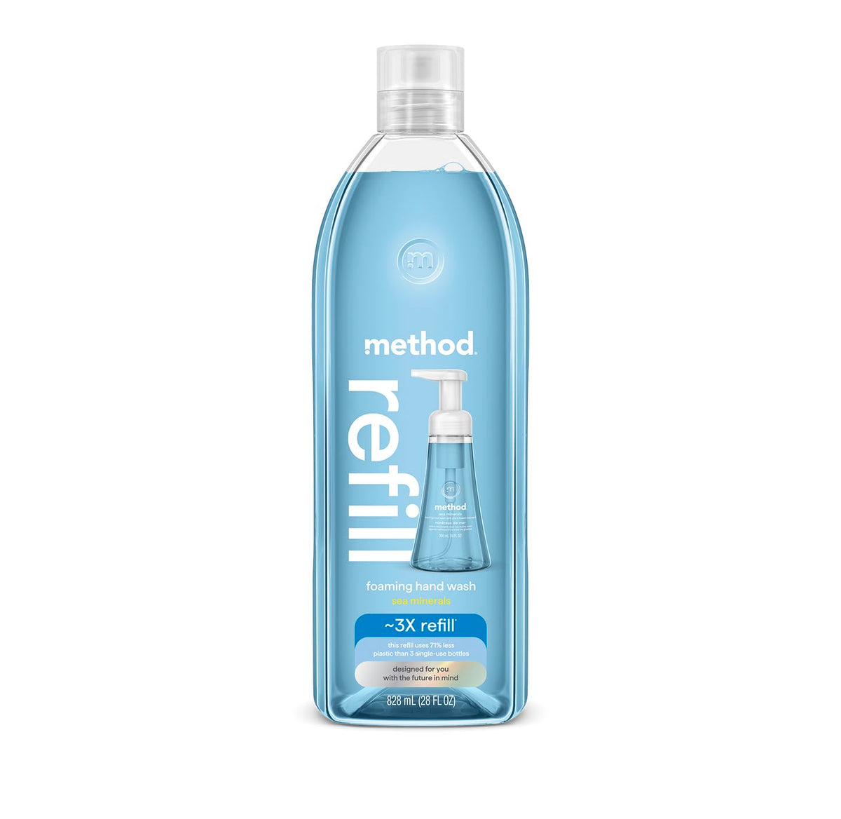 Method Foaming Hand Soap, Refill, Sea Minerals, Recyclable Bottle, Biodegradable Formula, 28 oz, (Pack of 1)
