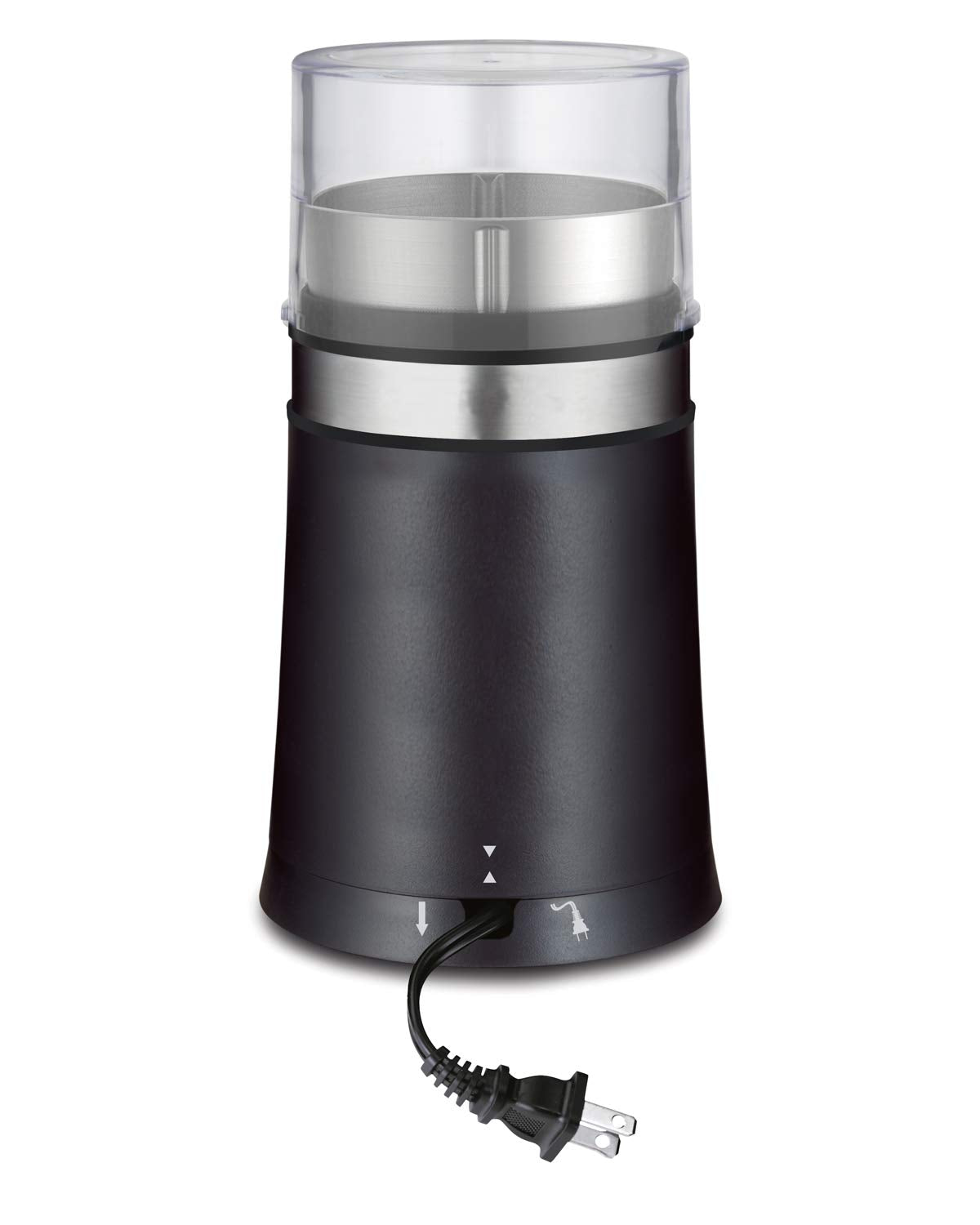 Hamilton Beach 80393 Molino de Café, Manos Libres, con Configuraciones de Tipo de Molido, Negro