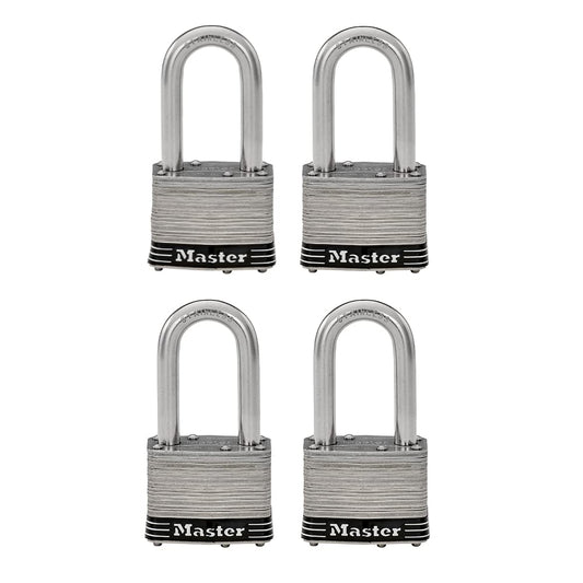 Candado Laminado Masterlock Acero Inoxidable 3,81 cm Paquete de 4 con Cierre de 1,5 Pulgadas