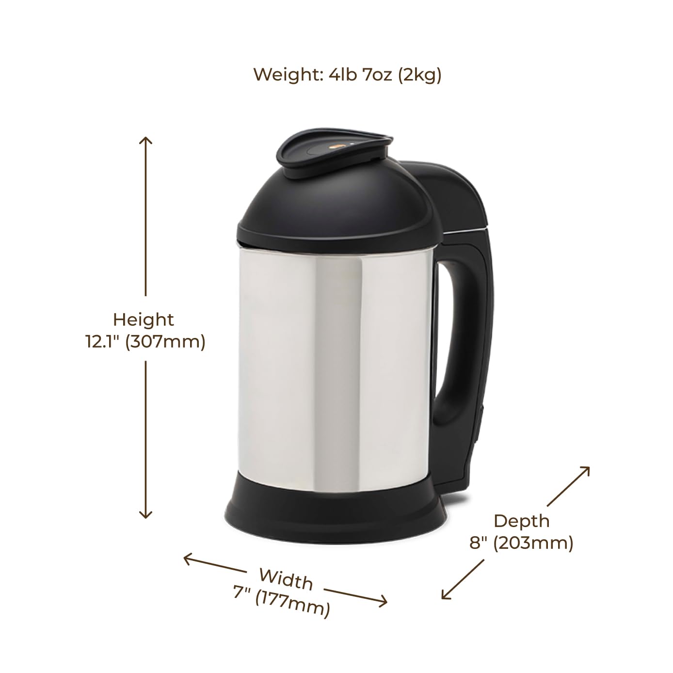 Máquina para hacer leche de nueces de vaca de almendras, máquina de leche a base de plantas para almendras, avena, anacardo, leche de soja, acero inoxidable, no necesita colar, hace 5-6 tazas, 120 V