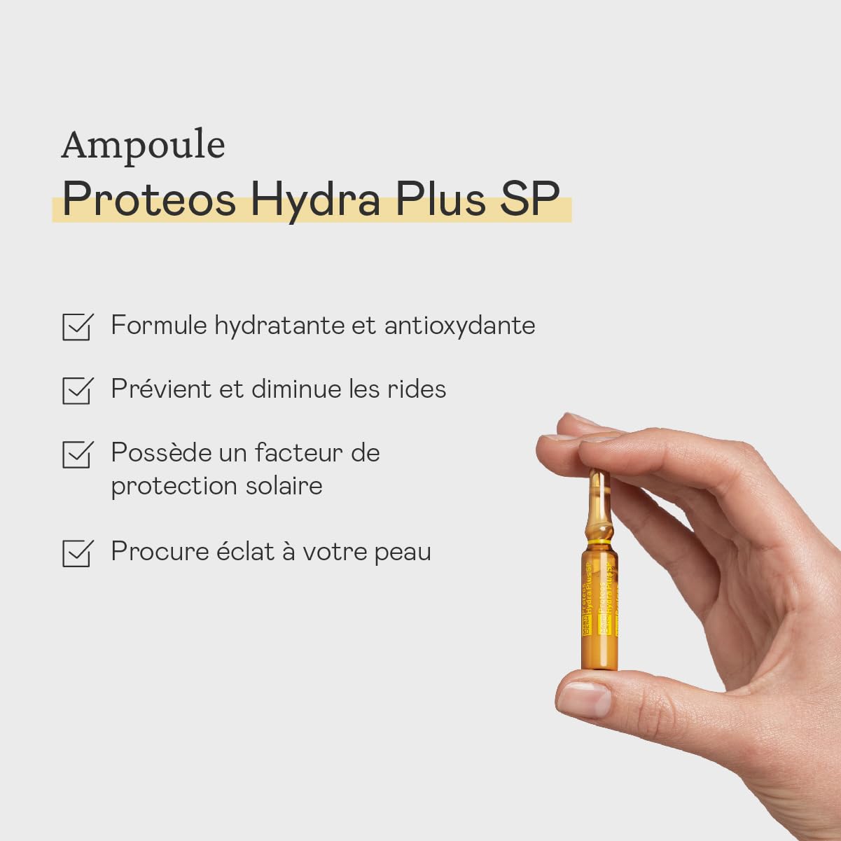 MartiDerm The Originals Proteos Hydra Plus SP Ampolletas faciales hidratantes y antioxidantes. Solución facial con Vitamina C Pura + Proteoglicanos + FPS - 10 ampolletas