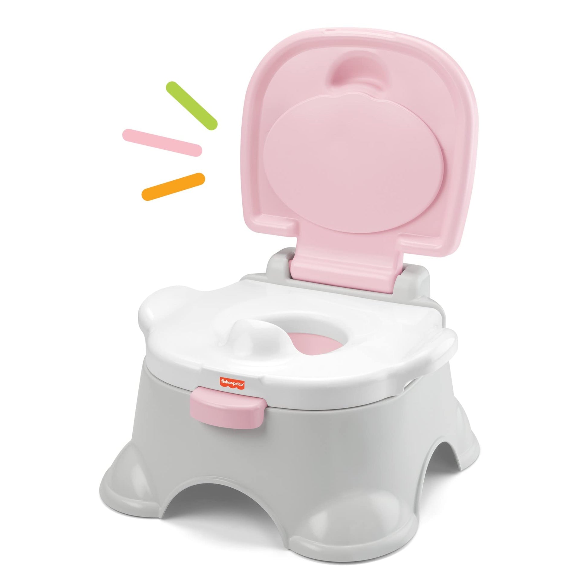 Fisher-Price Baby Bacinica para Bebés 3 En 1 Fácil de Limpiar y con Protector contra Salpicaduras para Bebés de Etapa de Desarrollo en Adelante