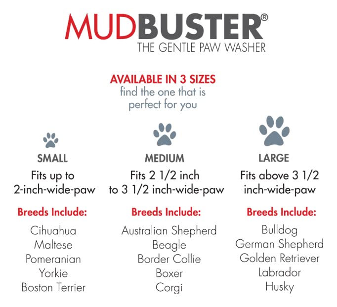 Dexas MudBuster Limpiador portátil para patas de perro, Azul, Mediano