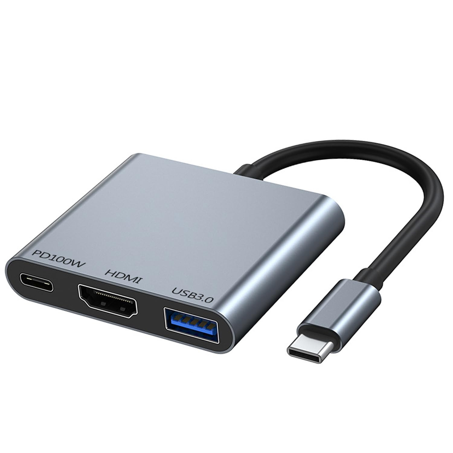 Adaptador USB C a HDMI 3 en 1 para MacBook Air Plata Compatible con Dispositivos Tipo C