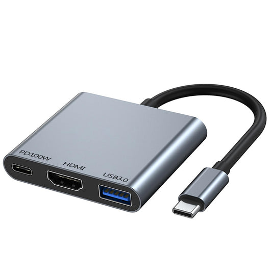 Adaptador USB C a HDMI 3 en 1 para MacBook Air Plata Compatible con Dispositivos Tipo C