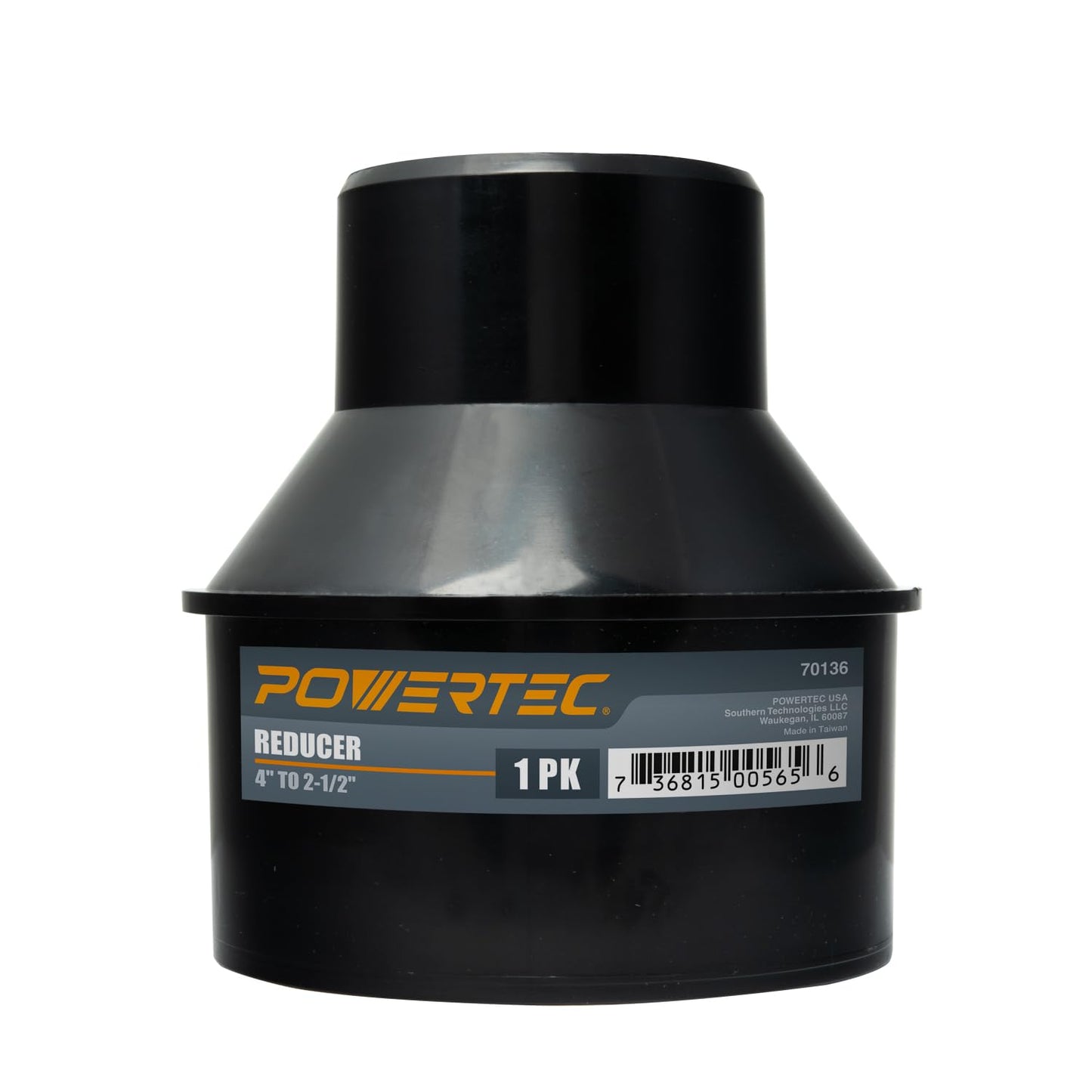Cono Reductor POWERTEC Negro 4 Pulgadas a 2-1/2 Pulgadas
