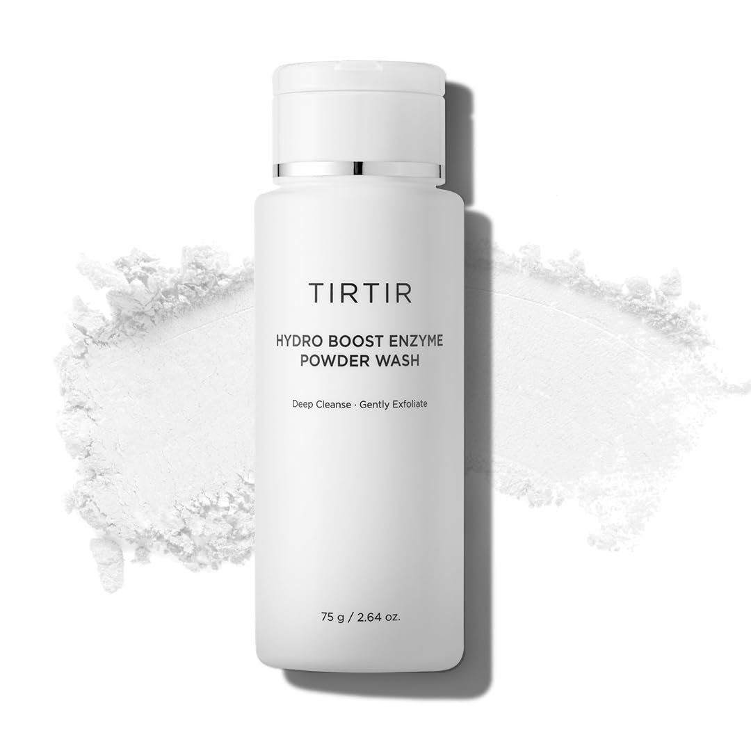 TIRTIR – Hydro Boost Enzyme Powder Wash 75 g – limpiador facial en polvo; limpieza profunda, exfoliación suave con enzimas, arroz y probióticos; para piel grasa y piel sensible; skincare coreano
