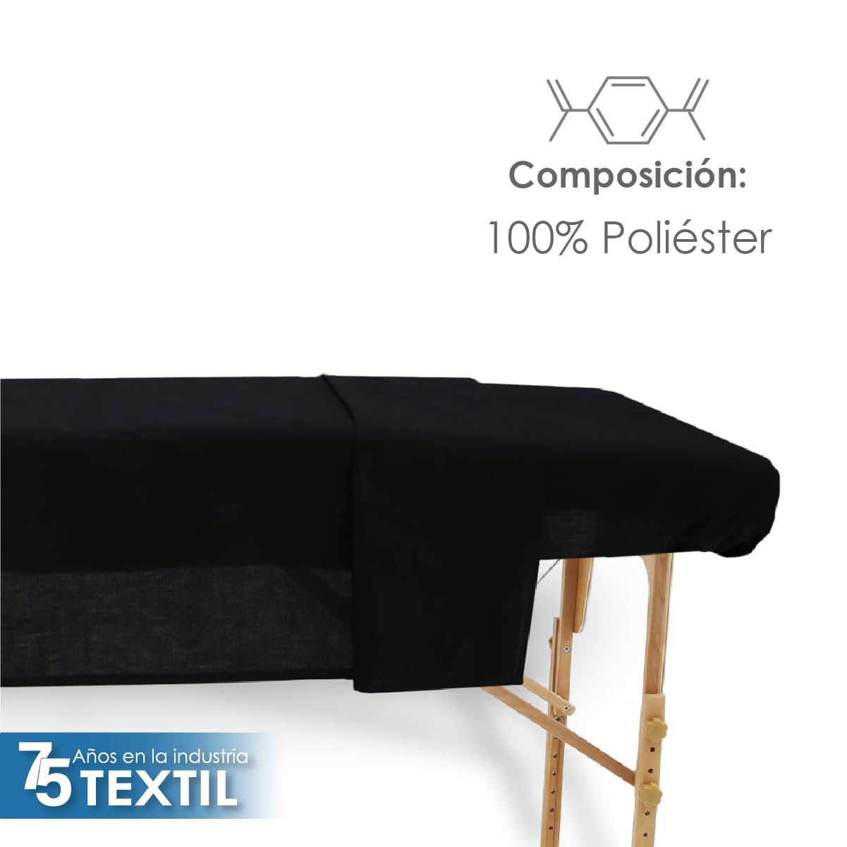 La Nueva Perla Juego Sabana Camilla Masaje Spa Exploracion Microfibra Color (Negro, 1 Juego (2 Piezas))