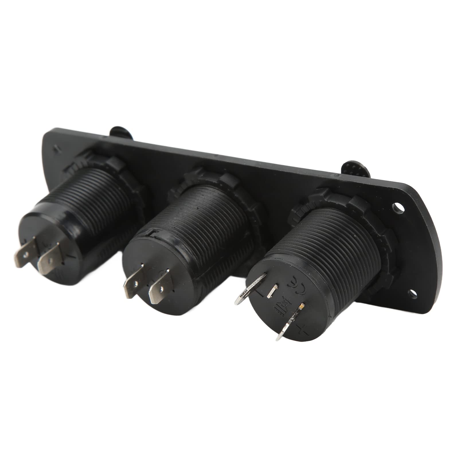 Panel de enchufe de cargador 3 en 1, 12 V, doble USB, toma de corriente, voltímetro digital LED y encendedor de cigarrillos, adaptador divisor hembra para camión, coche, barco, RV, piezas de automóviles
