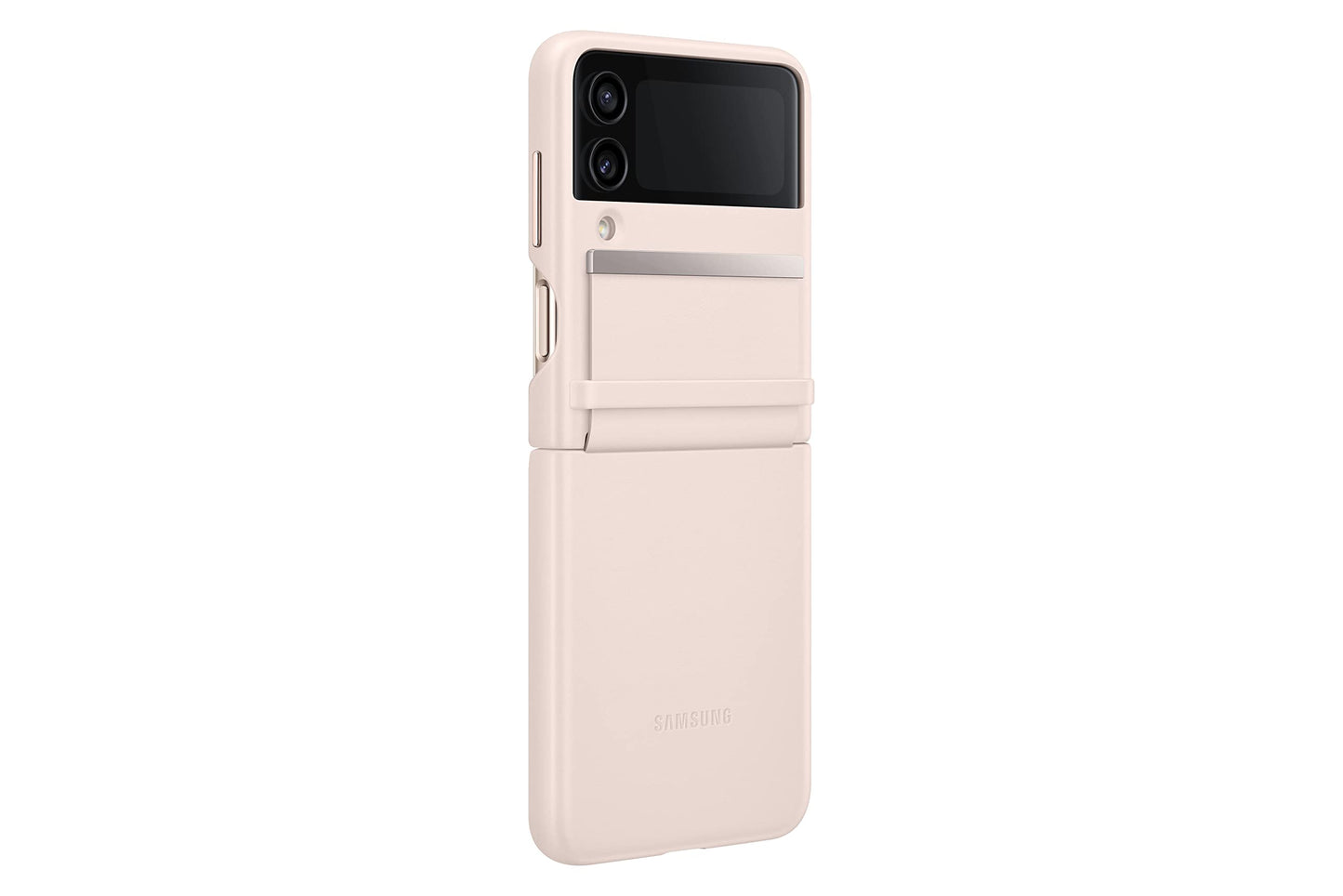 Funda de Piel Protectora Samsung Galaxy Z Flip4 melocotón Estilo Delgado Premium versión Estadounidense