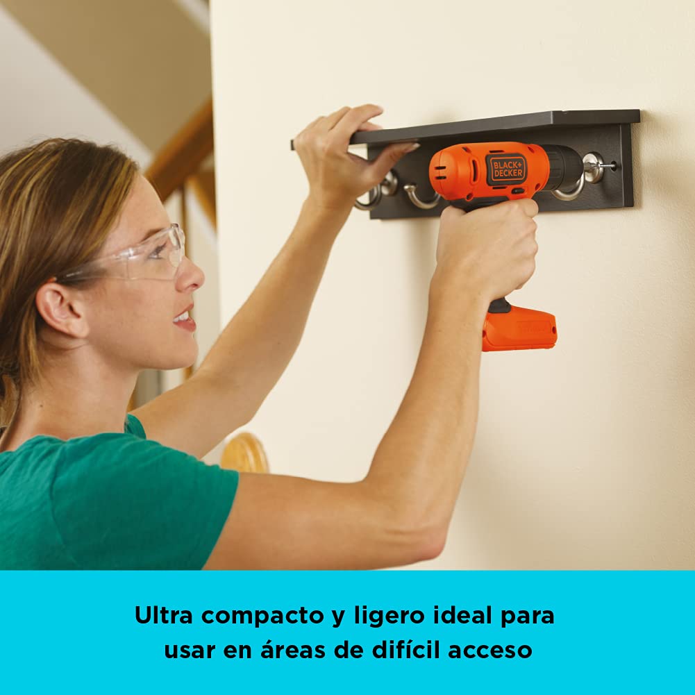 BLACK+DECKER Taladro Atornillador 3/8" (10mm), 8V, 400Rpm, LD008