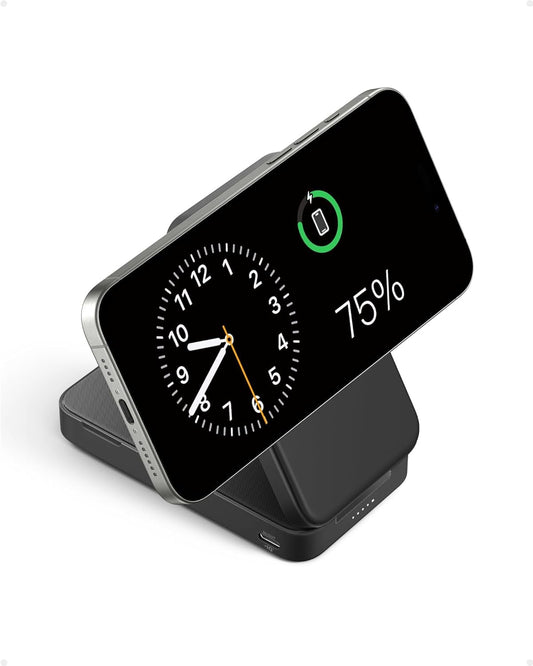 Batería Externa Anker MagGo Azul con Base Ajustable y Carga Inalámbrica para iPhone 15