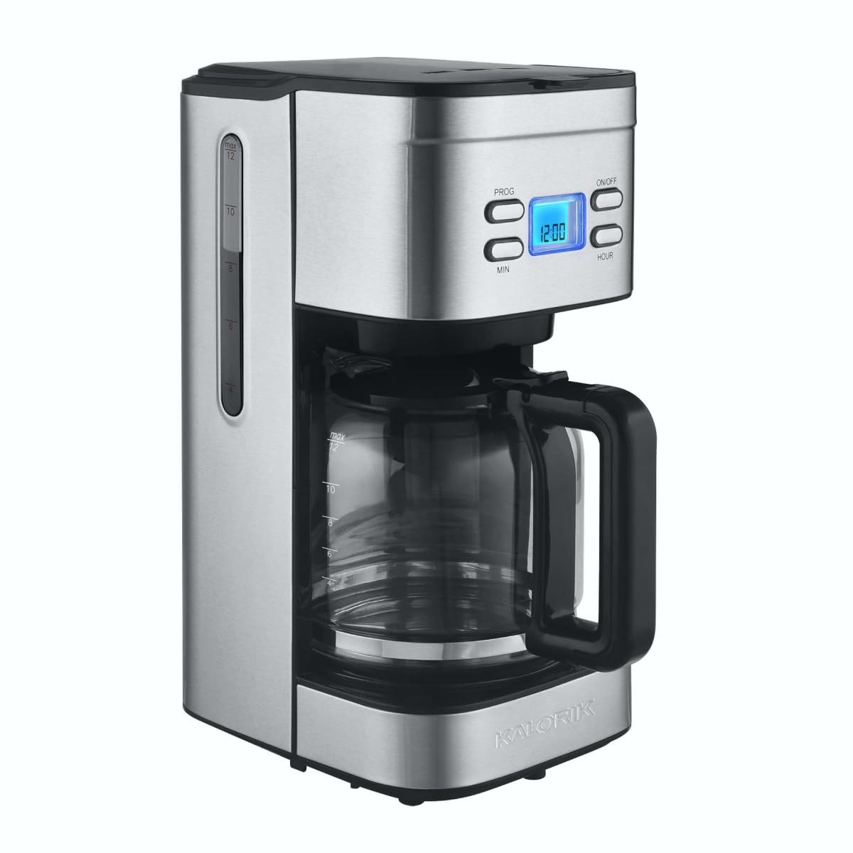 CV Directo Cafetera Electrica con Filtro Permanente 12 Tazas Programable Auto- Brew Kalorik Jarra 1.5 Lts Tecnologia de Goteo Cafeteras Electricas Oficina Hogar Cafe Americano Pantalla Digital LCD