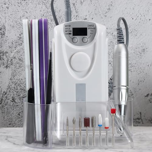 Organizador de Uñas Profesional, Caja de Soporte para Taladro, 8 Agujeros para Brocas