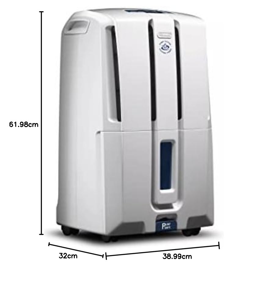 De'Longhi Deshumidificador DDX235PEF con Bomba de Extracción Incluida, Filtro de Carbon Activado y Filtro Biosilver.