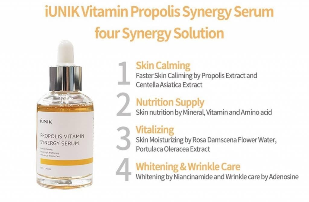 IUNIK Propolis Vitamina Synergy Suero Blanqueamiento Arrugas Cuidado Nutritivo Brightening