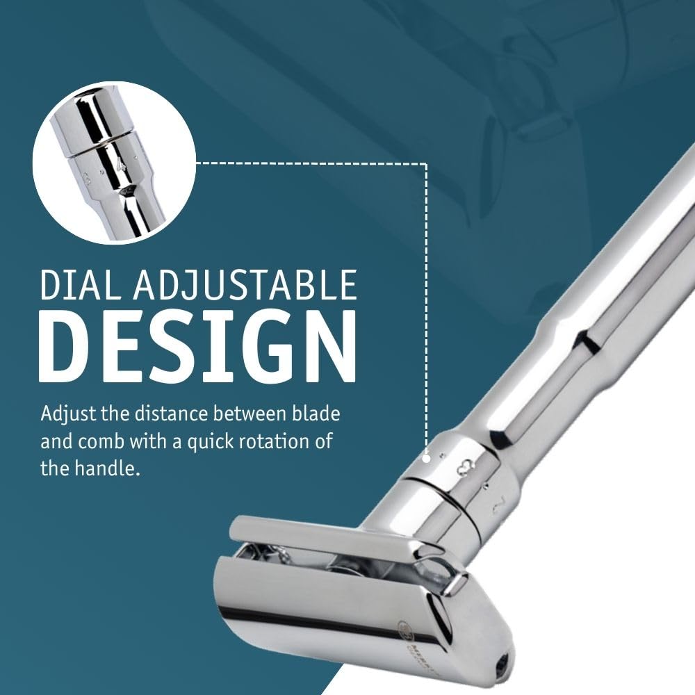 Merkur FUTUR Adjustable Safety Razor, Chrome Finish