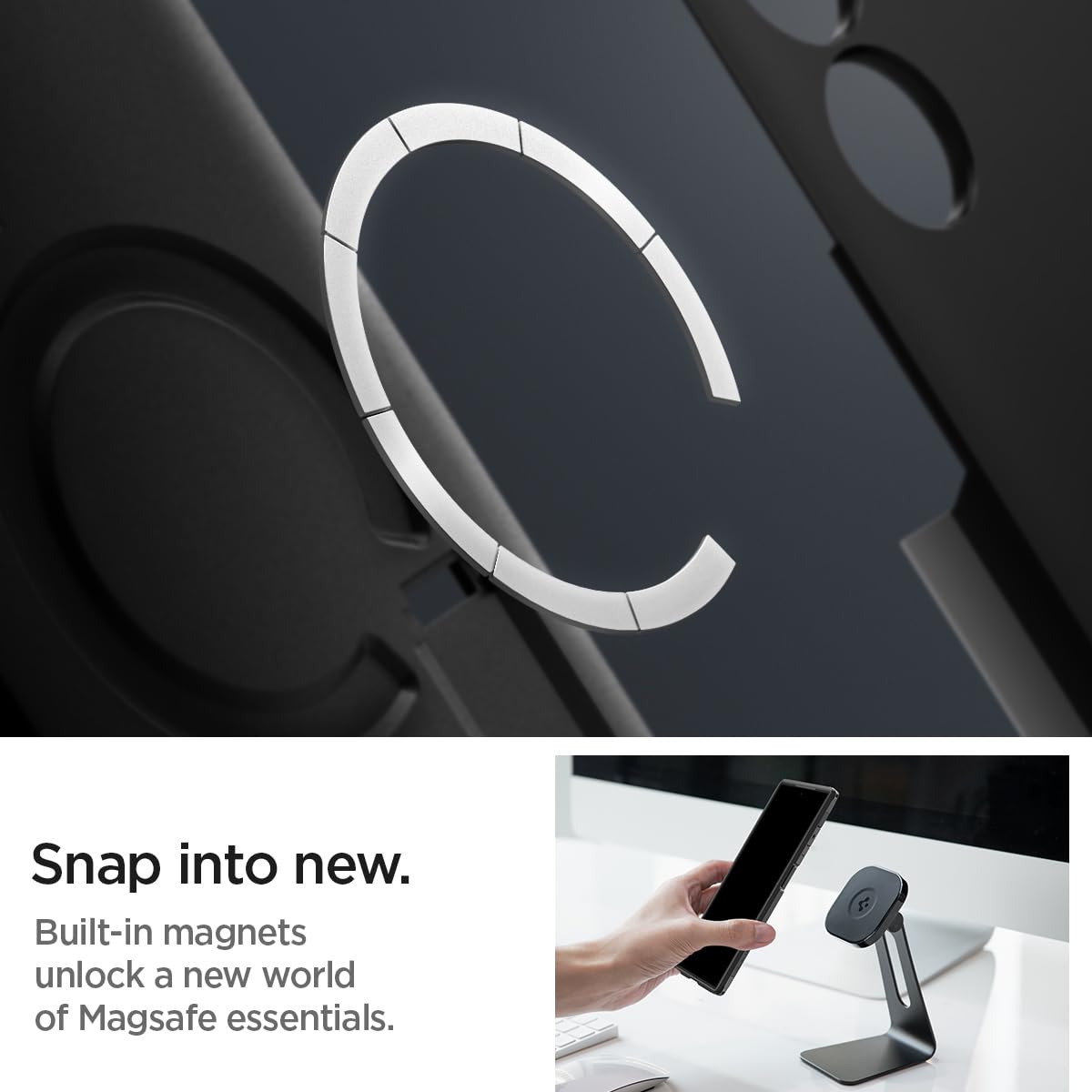Funda Spigen Magnetic Negro Resistente a los Choques para Samsung Galaxy S24 Ultra