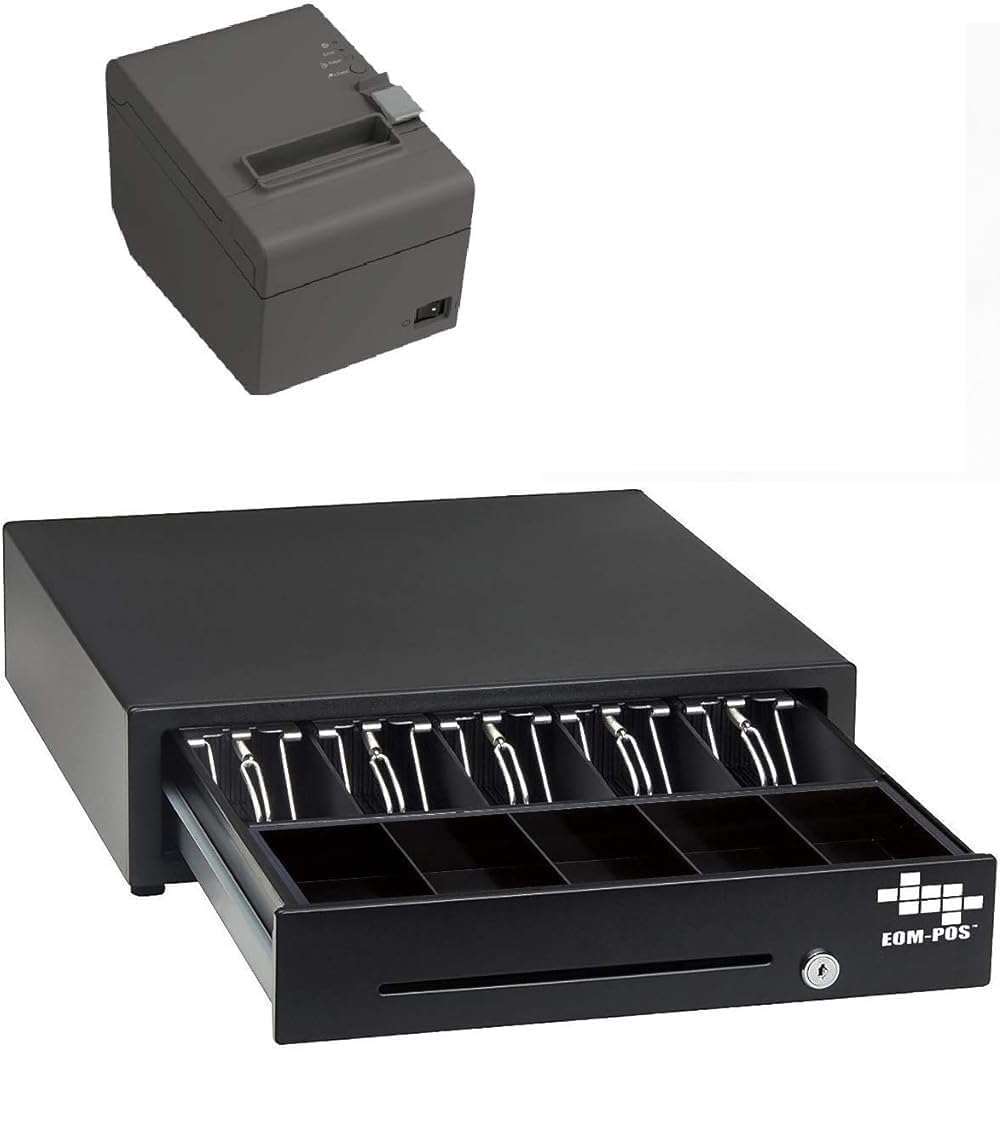 Paquete de Hardware POS Compatible con Cuadros Impresora de Recibos Térmicos y Cajón
