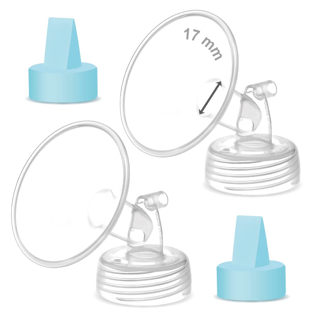 Pieza de bomba Maymom compatible con Spectra, compatible con Ameda, compatible con Luna Pumps y Synergy Gold; incluye embudo de boca ancha, válvula azul de 17 mm; reemplaza el embudo de Spectra S1, S2 y Plus.