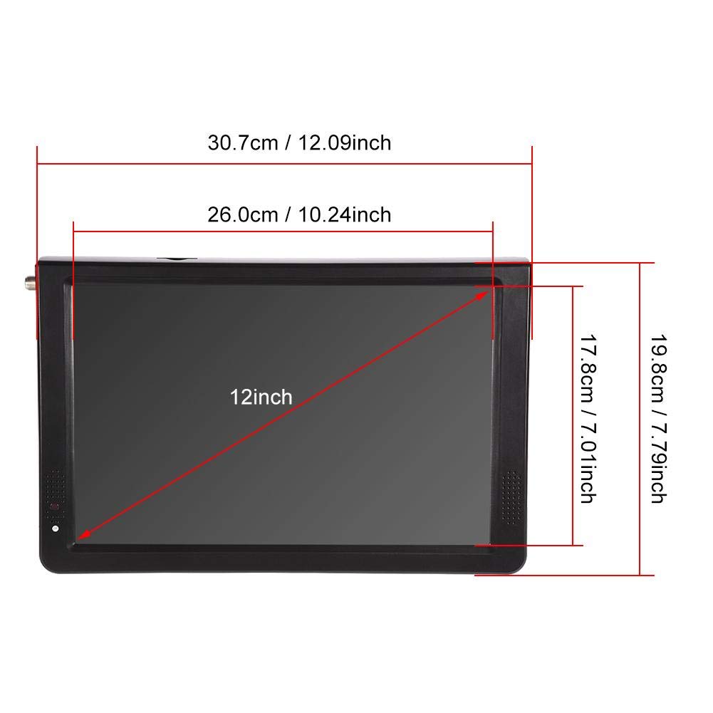 Televisión Portátil Pomya 12 Pulgadas Negro ATSC TV Digital 1080P HD HDMI Reproductor de Video para Auto y Casa