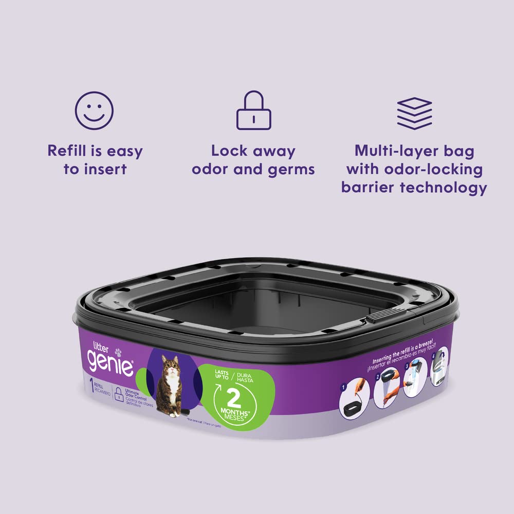 Litter Genie - Cartucho de recarga para sistema de eliminación de arena para gatos, paquete de 1