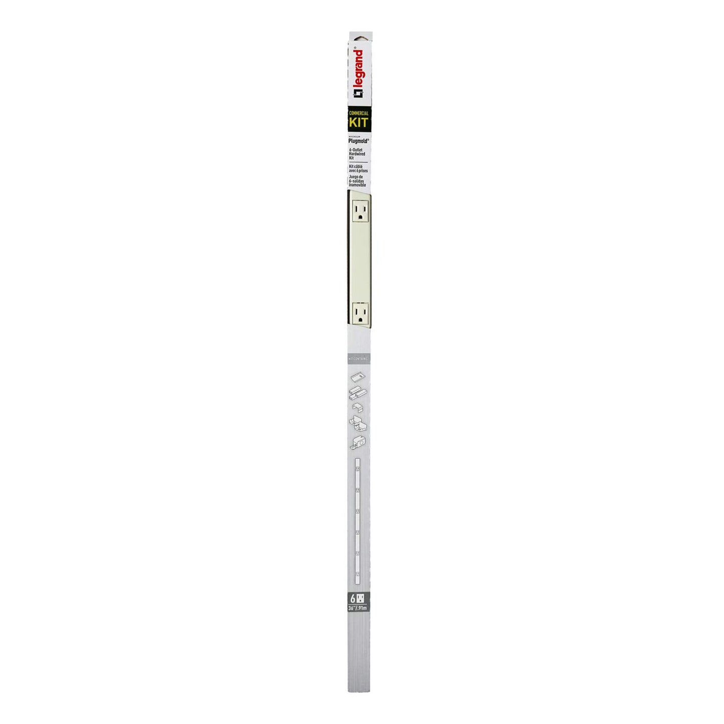 Legrand - Wiremold V20GB306 - Tira de Acero de 3 pies, Color Marfil