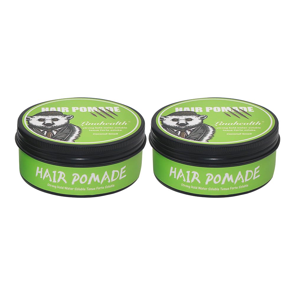 Linahealth Pomade Wax 2 Pack, Cera Pomada Base Agua Aroma Coco Acabado Semi Mate para peinar y fijar el Cabello Base Agua 120g / 5 Oz esta cera es util para modelar tu pelo, Fijacion media