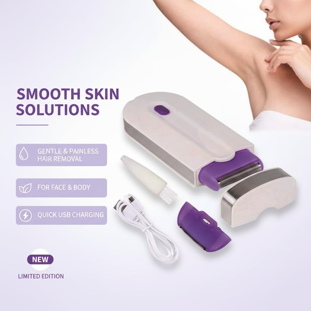 Generic Depiladora láser recargable para mujeres, depilación suave al tacto, afeitadora instantánea sin dolor, tecnología de luz con sensor (blanca, caja mediana-C)