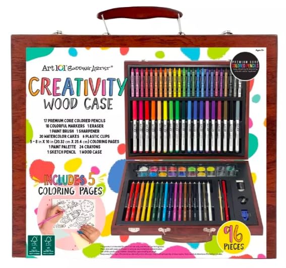 Set de Arte y Dibujo Art 101 Madera 96 Piezas