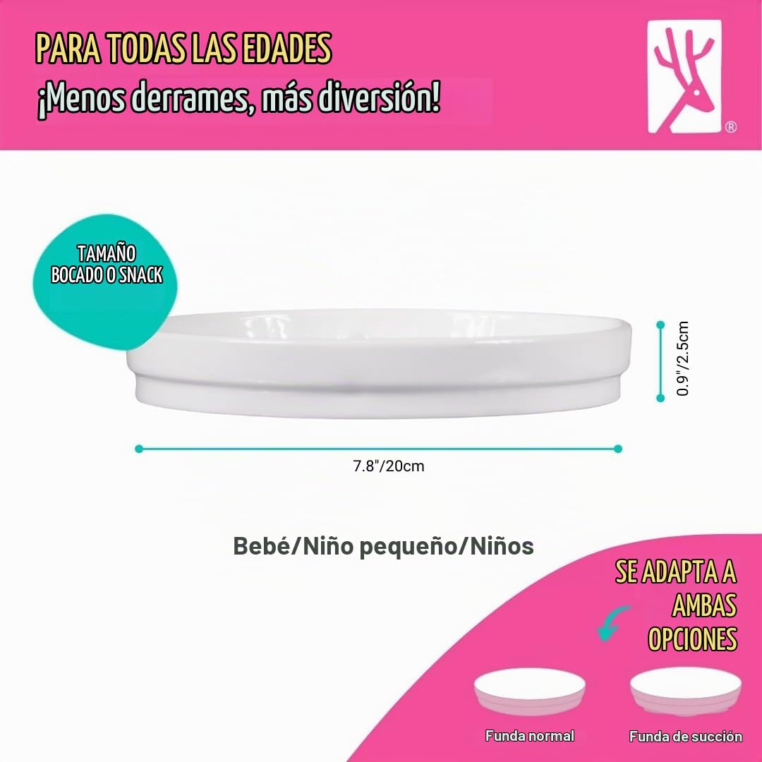 Elk and Friends Kids - Platos Blancos de Porcelana de 7.8