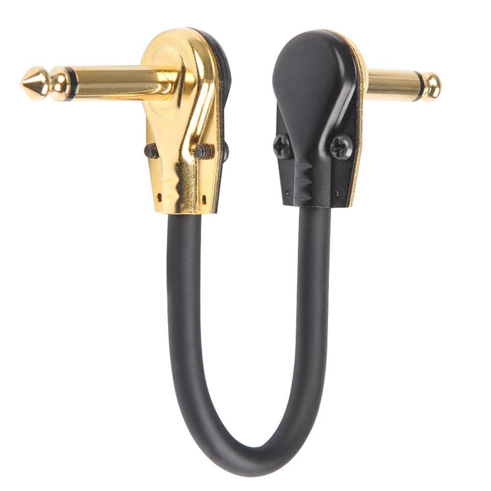 TIMESETL - Paquete de 6 cables de conexión para guitarra de 6 pulgadas, ultra silenciosos, pedal de efecto instrumento, 1/4 pulgadas, diseño de panqueques de perfil bajo