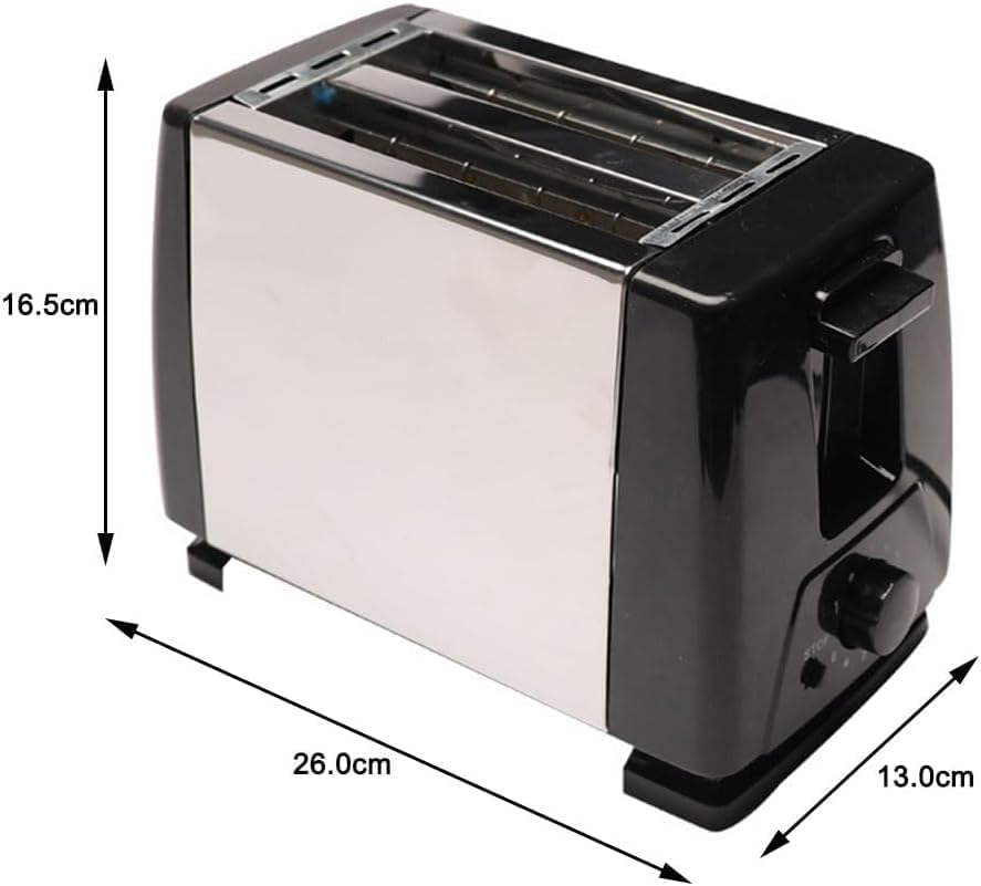 Tostador para Pan de 2 Rebanadas de Acero Inoxidable - Tostador Compacto con Tecnología de Tostado Avanzada, 6 Niveles de Tostado, Ranuras Extra Largas y Anchas, 650W (Plata)