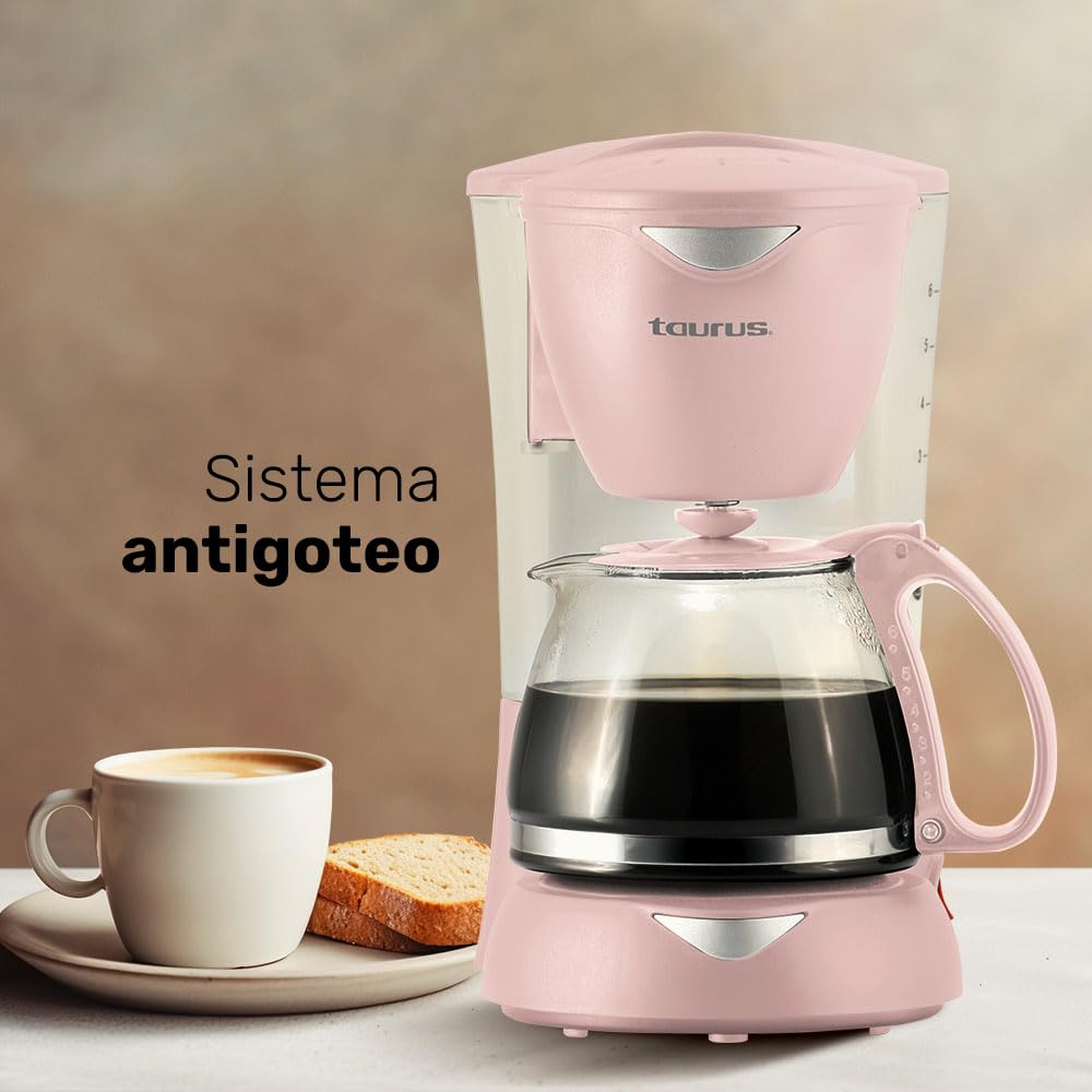 Cafetera de Goteo Taurus Ribbon 6 Tazas con Filtro Permanente y Jarra de Vidrio