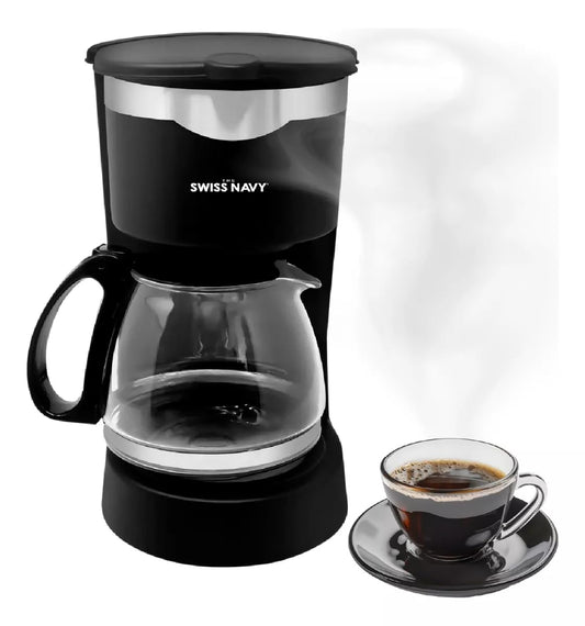 Cafetera Semiautomática | Máquina de Café Compacta con Filtro Reutilizable con Capacidad de 4 a 6 Tazas | Maquina de Cafe con Placa Calefactora y Jarra Antiderrames, Ideal para Hogar