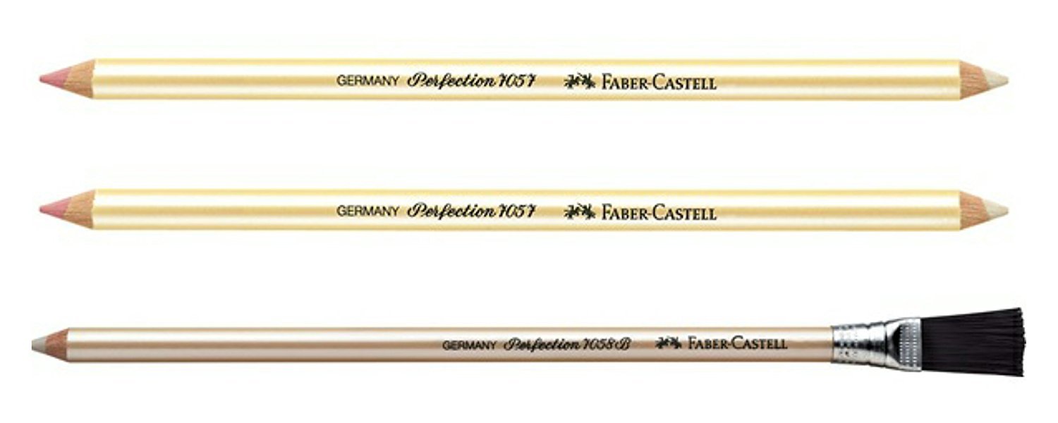 Lápiz Borrador Perfection con Pincel para Dibujos y Artistas en Blanco - Paquete de 3
