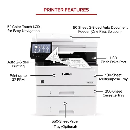 Canon imageCLASS MF462dw - Impresora láser Monocromática Dúplex Todo en uno, Inalámbrica, Garantía Limitada de 3 años