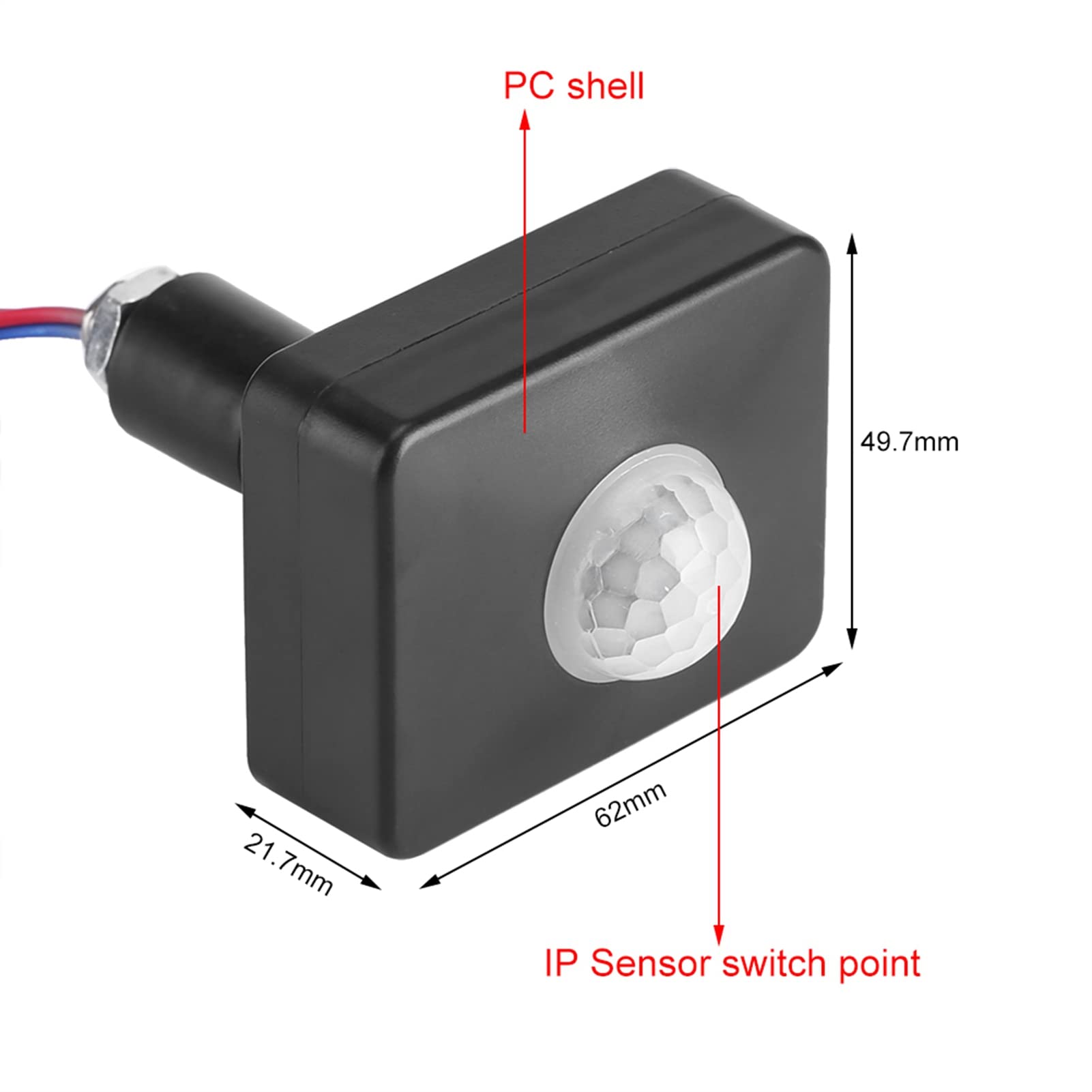 FTVOGUE Sensor de Movimiento,Interruptor de Pared con Sensor de Detección de Movimiento por Infrarrojos, AC 110-240 V,Rango de Detección 120 - 140 grados